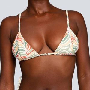 Lahana swim tala triangle bikini top in zebra print
